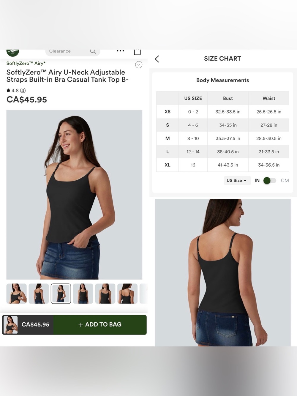 HALARA SoftlyZero™ U-Neck Adjustable Straps Tank Top - Black
